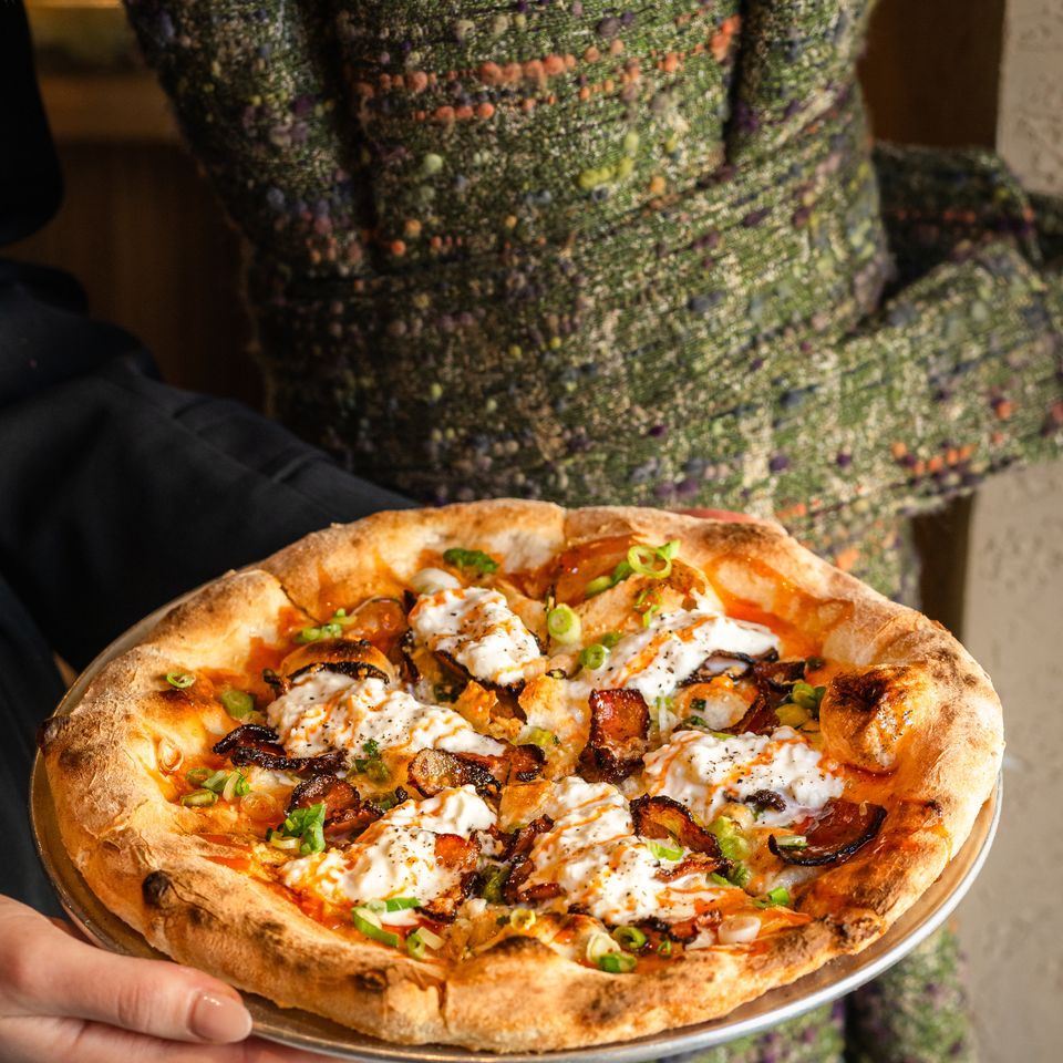 Sweet and salty pizza at Café Maud